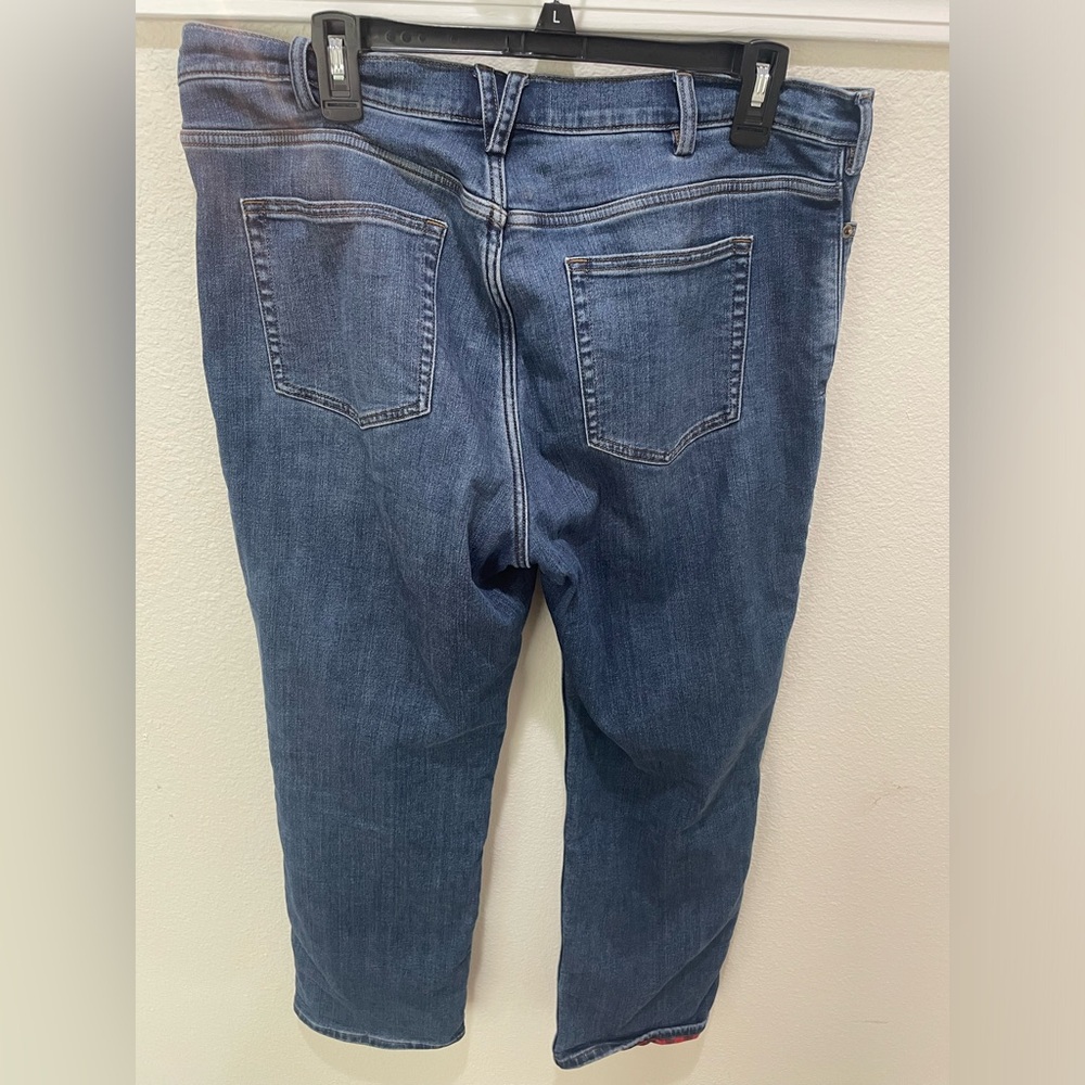 Duluth Trading Co Women’s jeans size 14 x 29 red flannel lined - Picture 5 of 5